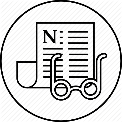 Glasses, News, Newspaper, Reading Icon