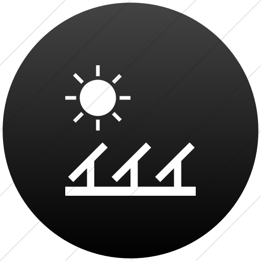 Flat Circle White On Black Gradient Iconathon Solar