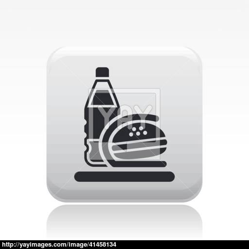Vector Illustration Of Single Fast Food Bag Icon Vector