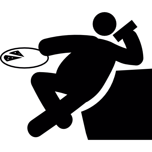 Fat Man With Pizza And Telephone