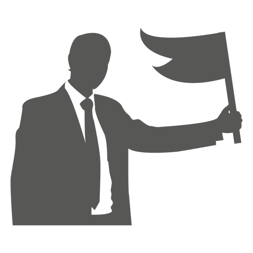 Businessman Holding Flag Icon