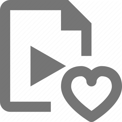 Document, Favorite, File, Format, Heart, Like, Paper, Video Icon