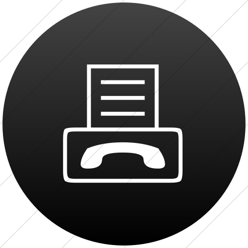 Flat Circle White On Black Gradient Classica Fax