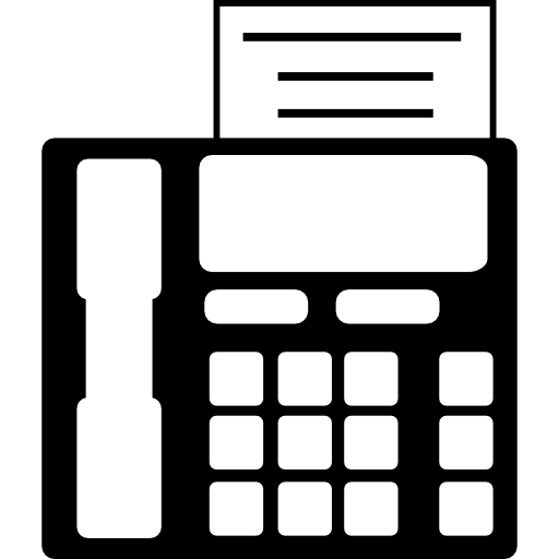 Fax Machine For Office With Paper On Tray Icons Free Download