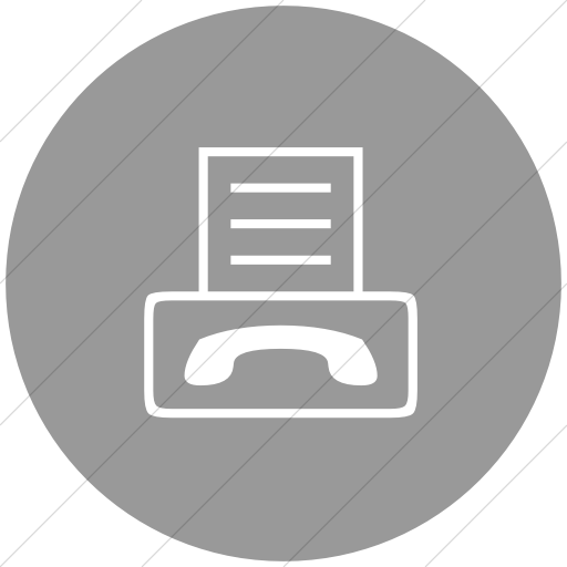 Flat Circle White On Light Gray Classica Fax Machine Icon