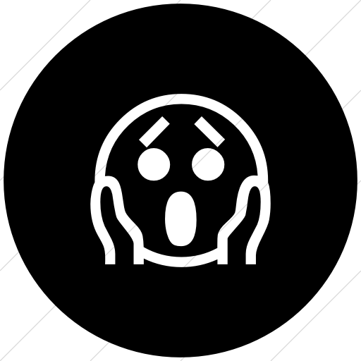 Flat Circle White On Black Classic Emoticons Face