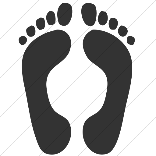Simple Dark Gray Classica Feet Icon