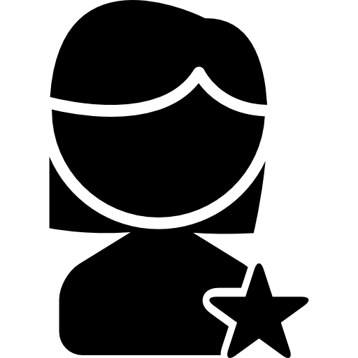 Female Profile User With Star Icons Free Download