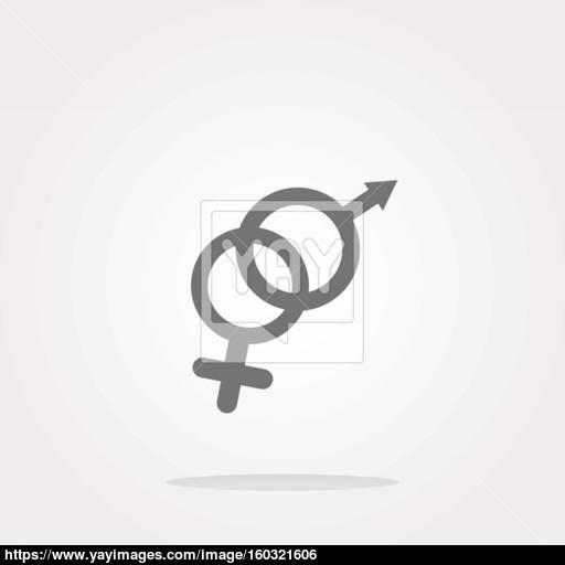 Vector Icon Web Button With Male Female Symbol Vector