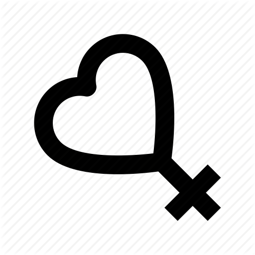 Female Gender Symbol, Heart, Lovely, Valentine, Woman In Love Icon