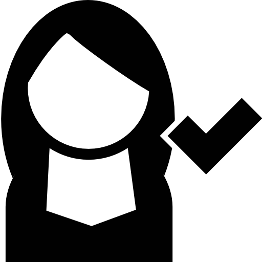 Female User With Check Mark
