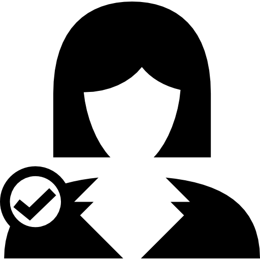Female User Verified Symbol Icons Free Download