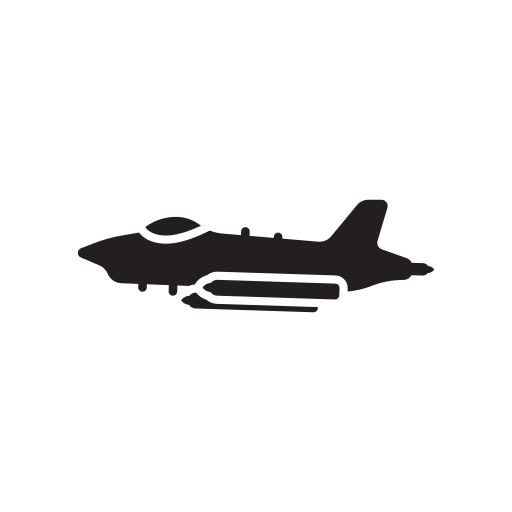 Aeroplane, Aircraft, Airplane, Fighter, Military, Plane Icon Free