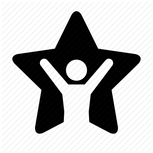 Hands Up, Person, Speaker, Star, Star Guest, Stick Figure Icon