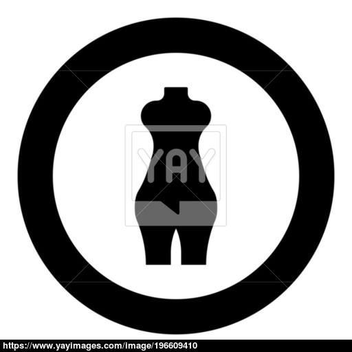 Woman Figure Icon Black Color In Circle Vector