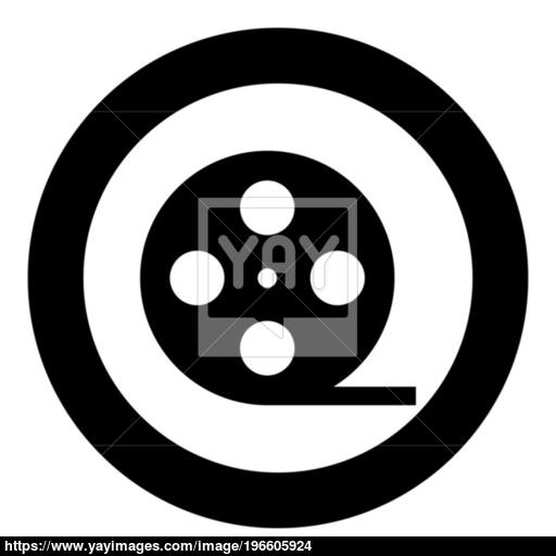 Film Strip Black Icon In Circle Vector Illustration Isolated