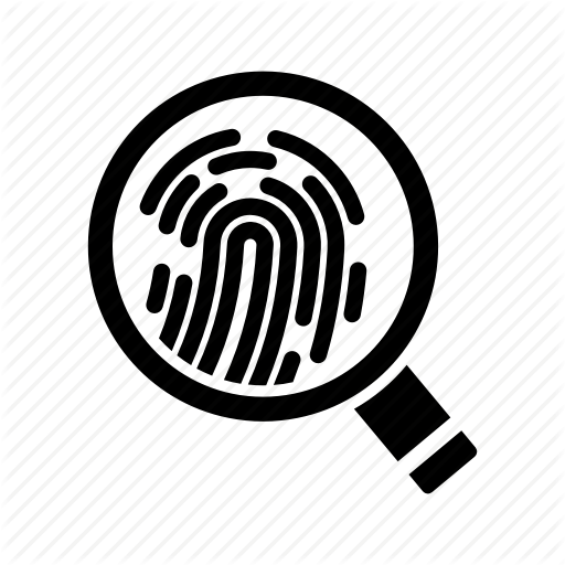 Fingerprint, Justice, Law, Legal, Magnifying Glass Icon