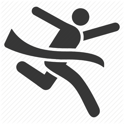 Finish Line, Race, Ribbon, Runner, Success, Winner Icon
