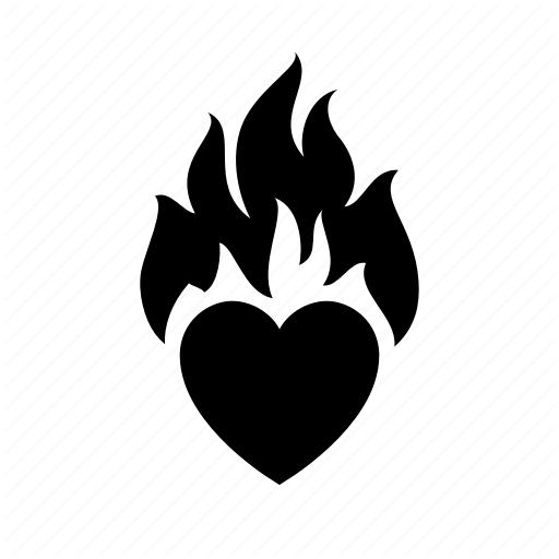 Fire, Flame, Heart, Hot, Love, Romantic, Valentine Day Icon