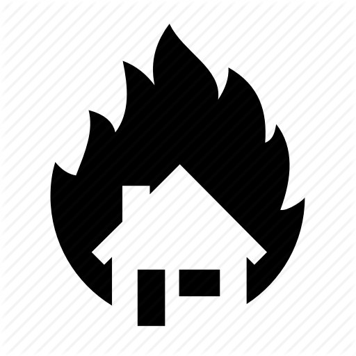 Fire, Flames, Home, House Icon
