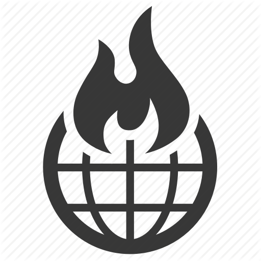 Pollution, Raw, Simple, Waste, World On Fire Icon