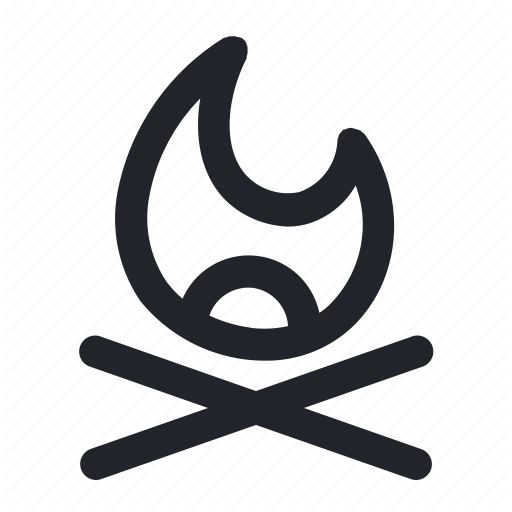 Bonfire, C Campfire, Fire, Flame, Nature, Night Icon