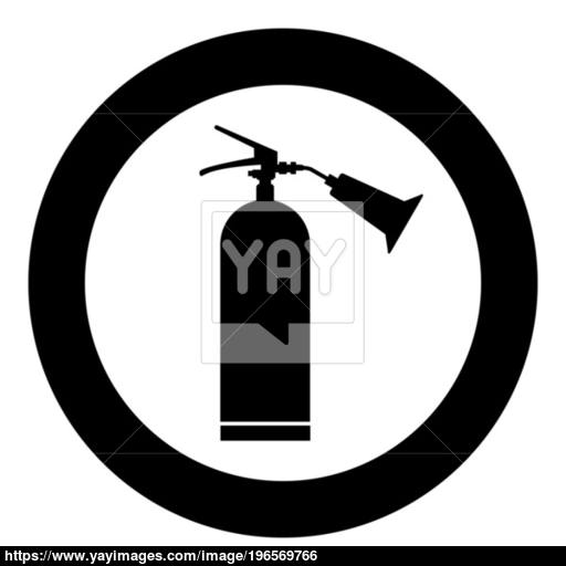 Fire Extinguisher Icon Black Color In Circle Vector