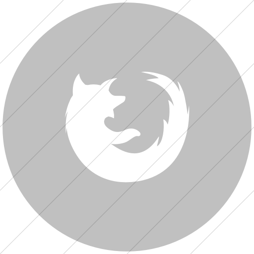 Flat Circle White On Silver Social Media Firefox Icon