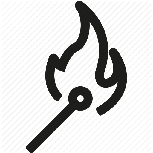 Burning, Fire, Match, Stick Icon