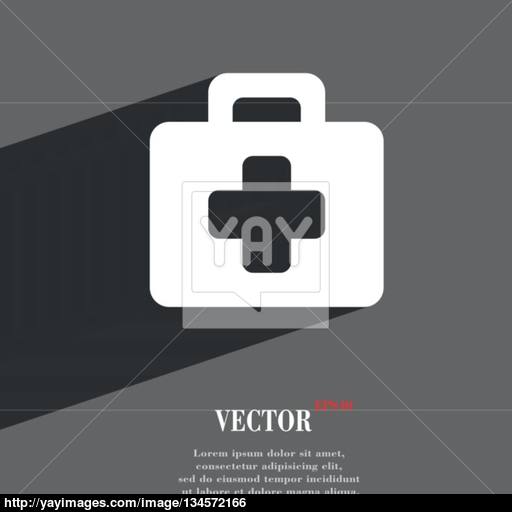 First Aid Kit Icon Symbol Flat Modern Web Design With Long Shadow