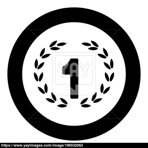 First Place Icon Black Color In Circle Or Round Vector