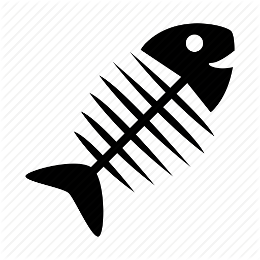 Fish, Fish Bone Icon