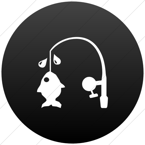 Flat Circle White On Black Gradient Classica Fishing