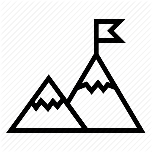 Flag, Mountains, Victory Icon