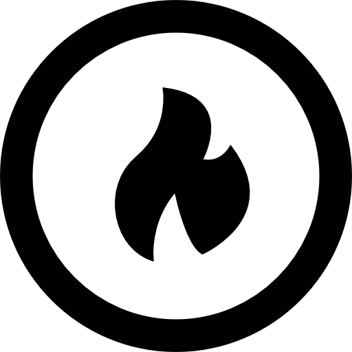 Fire Flame Inside A Circular Outline Icons Free Download