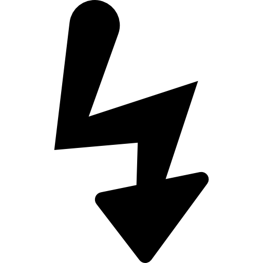 Bolt Shape Flash Black Symbol For Photo Camera Interface Icons