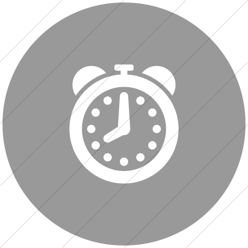 Flat Circle White On Light Gray Raphael Clock Alarm Icon