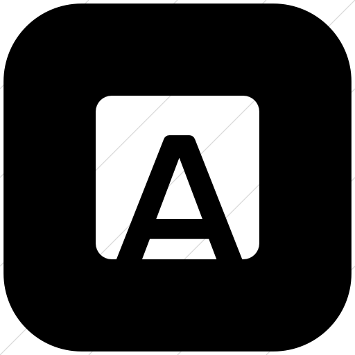 Flat Rounded Square White On Black Foundation