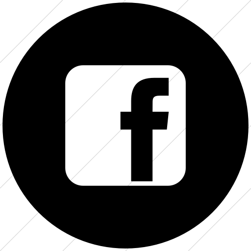 Flat Circle White On Black Raphael Facebook Icon
