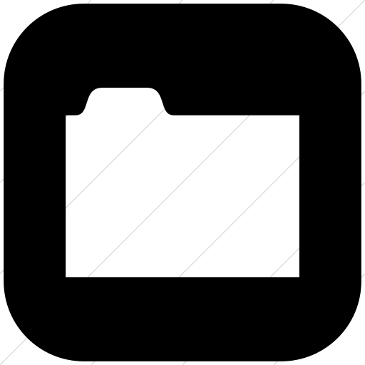 Flat Rounded Square White On Black Raphael Folder Icon