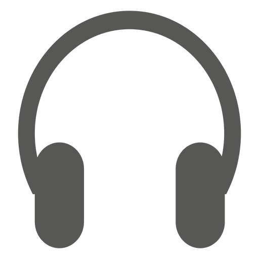 Headphone Flat Icon Silhouette