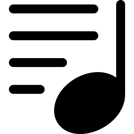 Music Theme Info Interface Symbol Of Musical Note With Text Lines