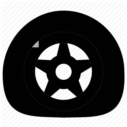 Automotive, Flat, Tire, Wheel Icon