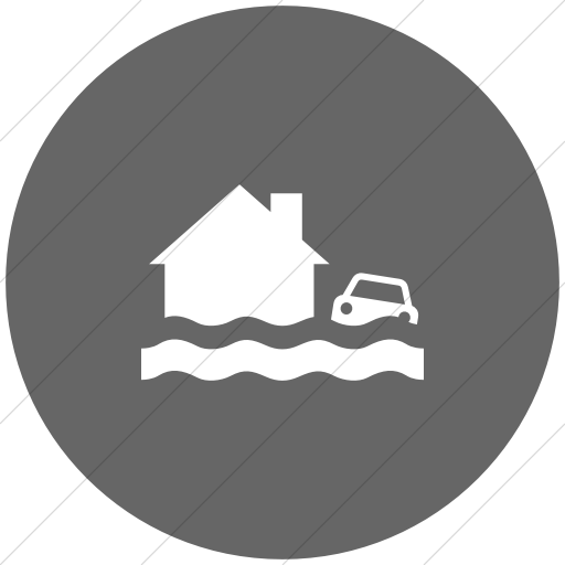 Flat Circle White On Gray Iconathon Flood Icon