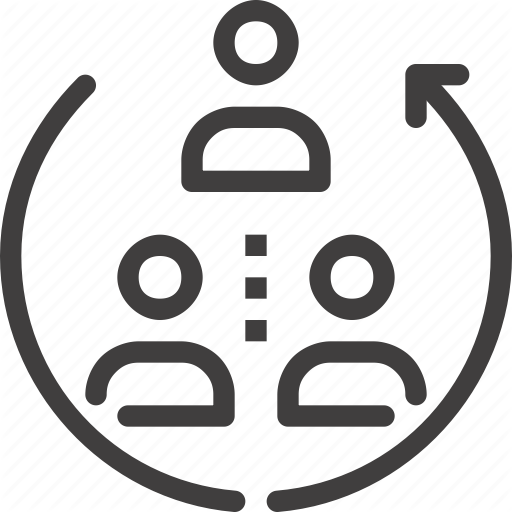 Flow, Hierarchy, Job, People, Rotation, Structure, Team Icon