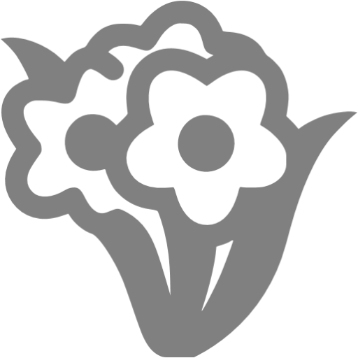 Gray Bunch Flowers Icon