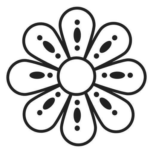 Flower Dotted Outline Icon