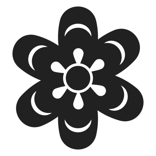 Simple Black And White Flower Icon