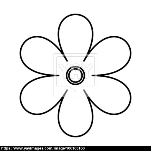 Flower Black Color Icon Vector