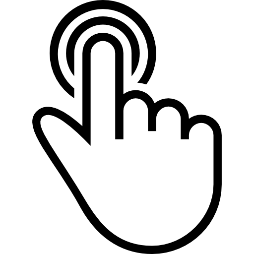 One Finger Tap Gesture Of Outlined Hand Symbol Icons Free Download